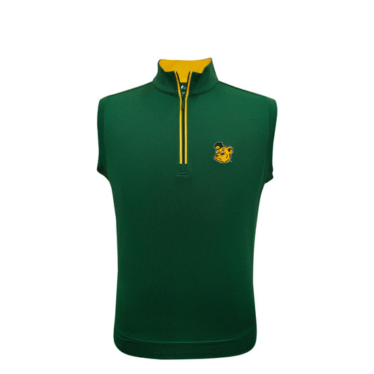 Baylor Vintage Sailor Bear Green Micro Fleece Performance Vest
