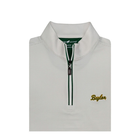 Baylor Bears Vintage Script White Shepherd Prestige Zip Pullover