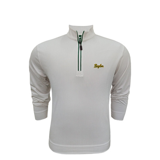 Baylor Bears Vintage Script White Shepherd Prestige Zip Pullover