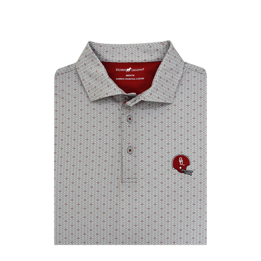 Oklahoma Sooners BEAT TEXAS Vintage Helmet Grey Spiral Polo