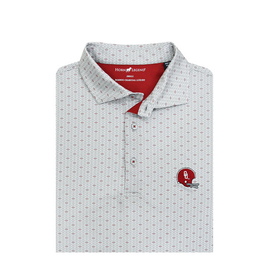 Oklahoma Sooners BEAT TEXAS Vintage Helmet Grey Spiral Polo