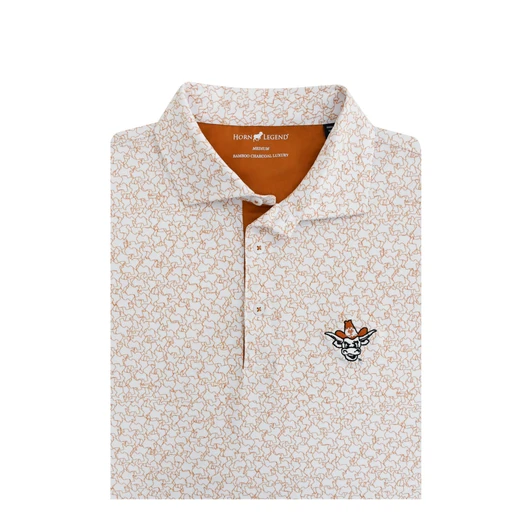 Texas Longhorns BEAT OU Vintage Bevo White State Inspired Jigsaw Polo