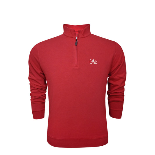 Ohio State Script Scarlet Lyrca Fleece Pullover