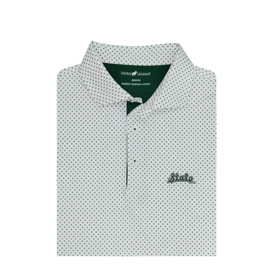 Michigan State Spartans Vintage Gruff Sparty White Window Pane Polo