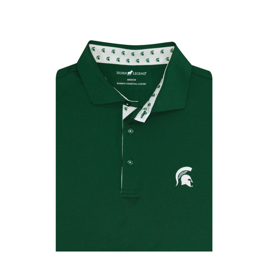 Michigan State Spartans Vintage Script White Kaleidoscope Polo