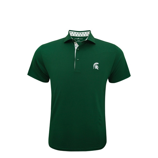 Michigan State Spartans Green Logo Collar Polo