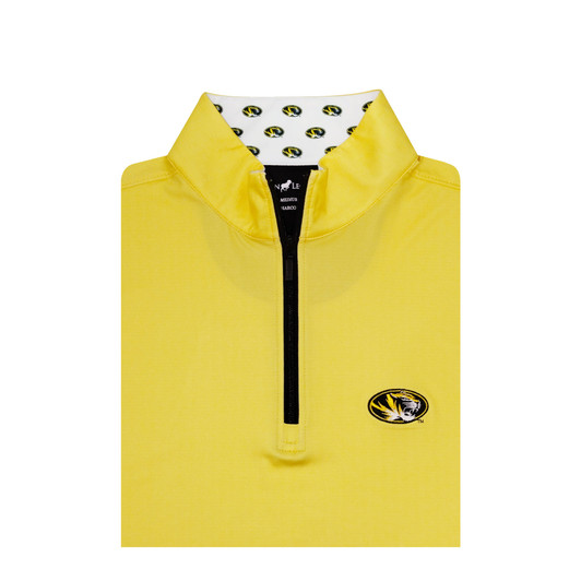 Missouri Tigers Gold Custom Collar Birdseye Performance Pullover