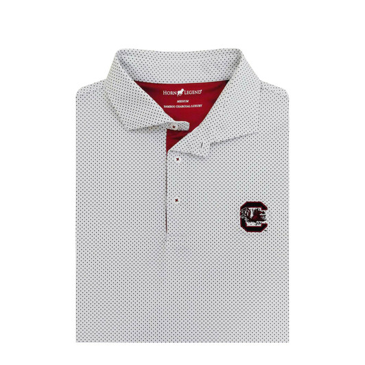 South Carolina Gamecocks White Checkers Polo