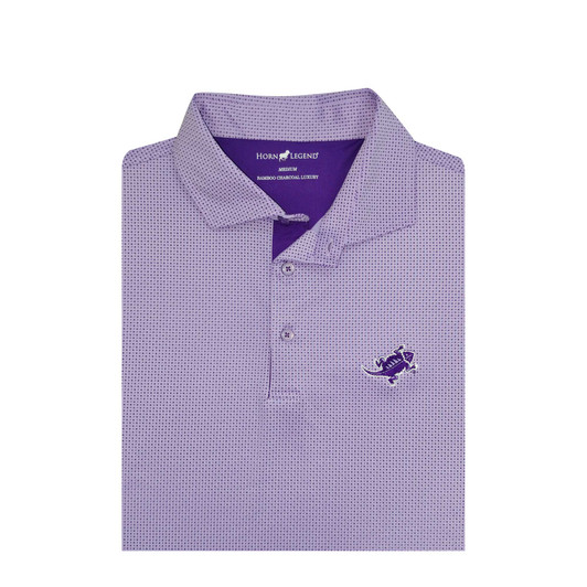 TCU Signature University Frog with TCU Back Collar Purple Checkers Polo