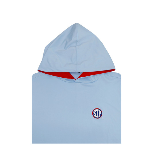 Ole Miss SIP Powder Blue Microfleece Performance Pullover