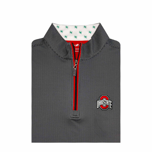 Ohio State Buckeye Leaves Trim Black PrestigeZip Pullover