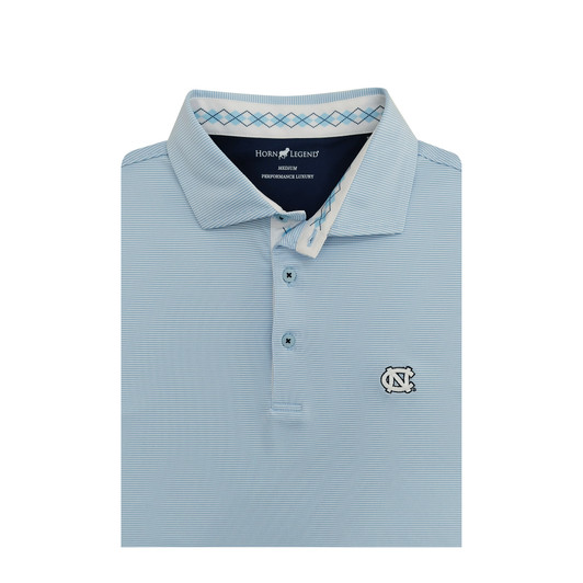 North Carolina Tar Heels Carolina Blue Argyle Trim 1/24 Stripe Performance Polo