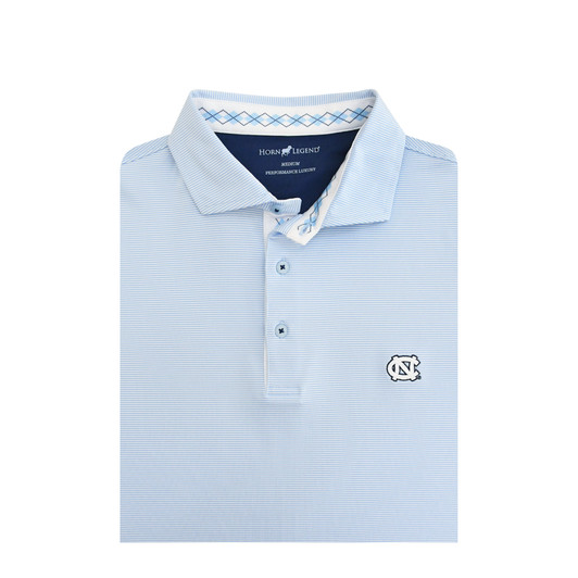 North Carolina Tar Heels Carolina Blue Argyle Trim 1/24 Stripe Performance Polo