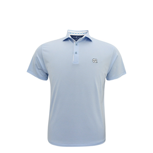 North Carolina Tar Heels Carolina Blue Argyle Trim 1/24 Stripe Performance Polo