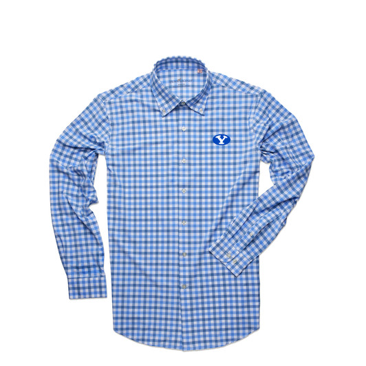 BYU Cougars Blue Check Lightweight Performance Woven