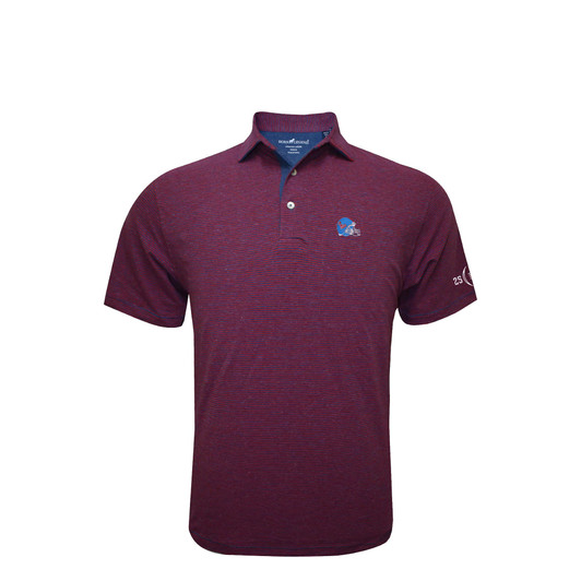 Ole Miss 2025-26 College Football Playoff Denim and Red Mini Stripe Cotton Polo