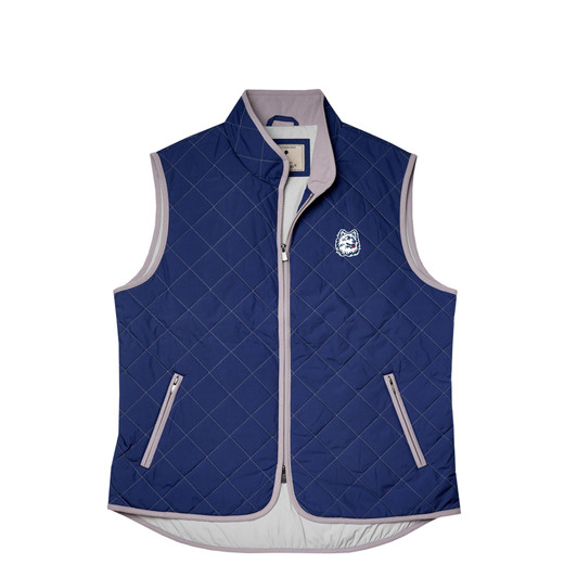 UConn Huskies  Pipeline Full Quilted Vest - Deep Navy