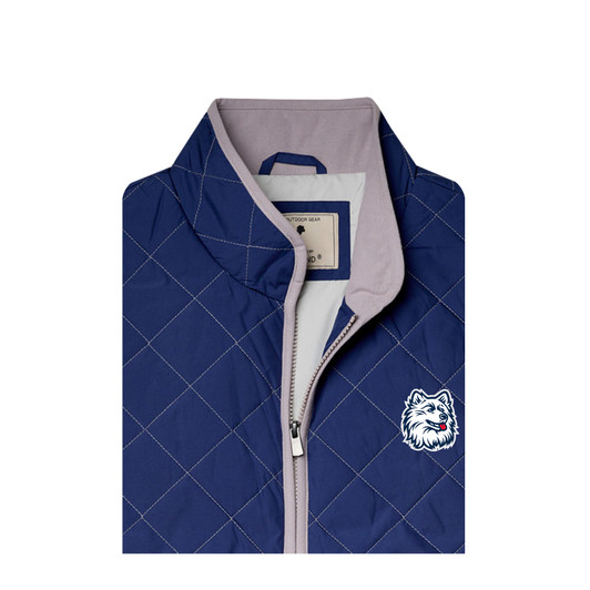 UConn Huskies  Pipeline Full Quilted Vest - Deep Navy