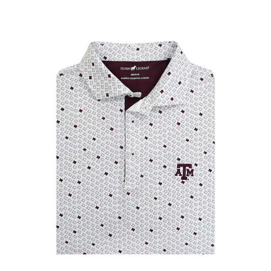 Texas A&M White 2025-26 College Football Playoff Micro State Print Polo