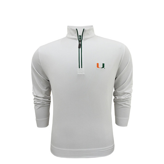 Miami Hurricanes White Shepherd PrestigeZip Pullover