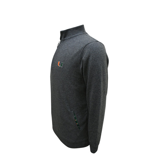 Miami Hurricanes Charcoal Heathered Custom Trim Pullover