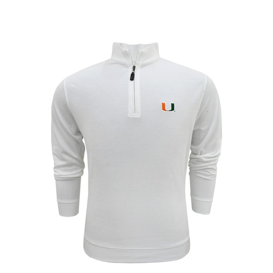 Miami Hurricanes White Sueded Duo Tone Cotton Pullover