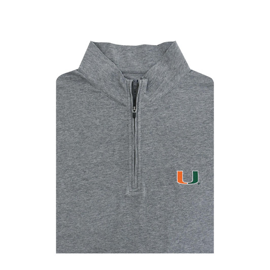 Miami Hurricanes Grey Jersey Fabric Cotton Pullover