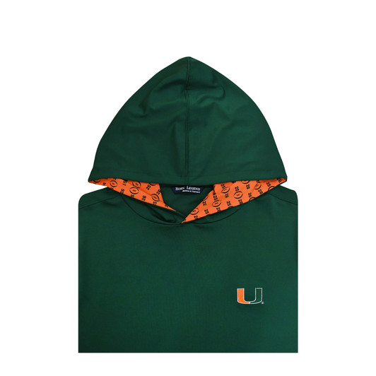 Miami Hurricanes 2025-26 College Football Playoff Custom Trim Green Hoodie