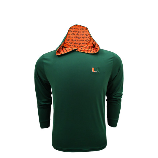 Miami Hurricanes 2025-26 College Football Playoff Custom Trim Green Hoodie