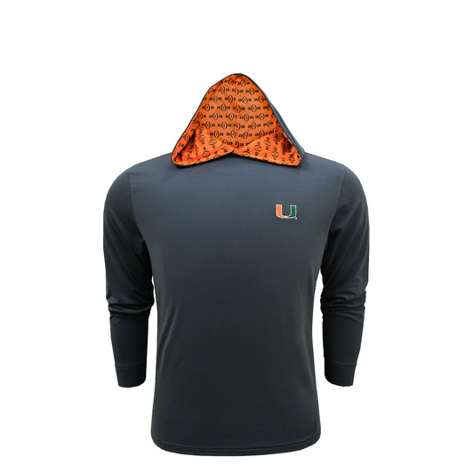 Miami Hurricanes 2025-26 College Football Playoff Custom Trim Charcoal Hoodie - Youth