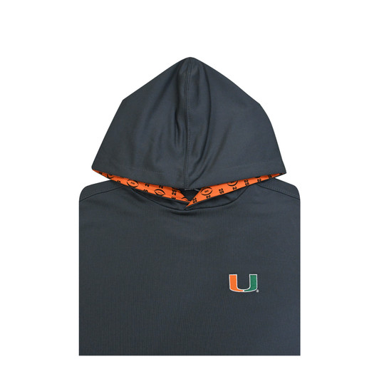 Miami Hurricanes 2025-26 College Football Playoff Custom Trim Charcoal Hoodie - Youth