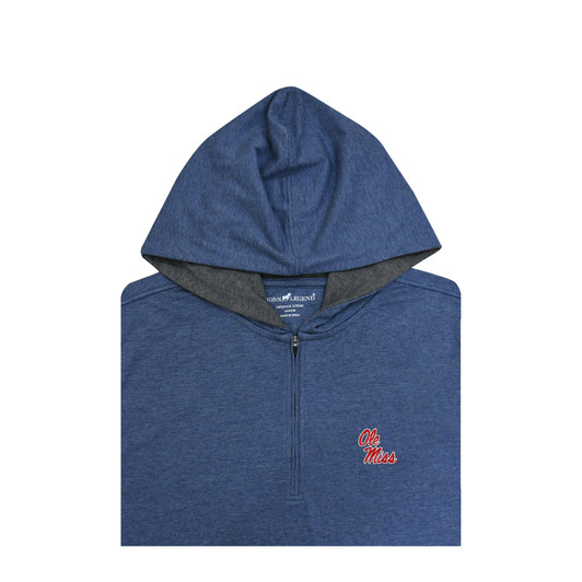 Ole Miss Navy Lightweight Heathered Zip Hoodie