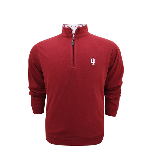Indiana Hoosiers Crimson Heathered with Pockets Custom Trim Pullover