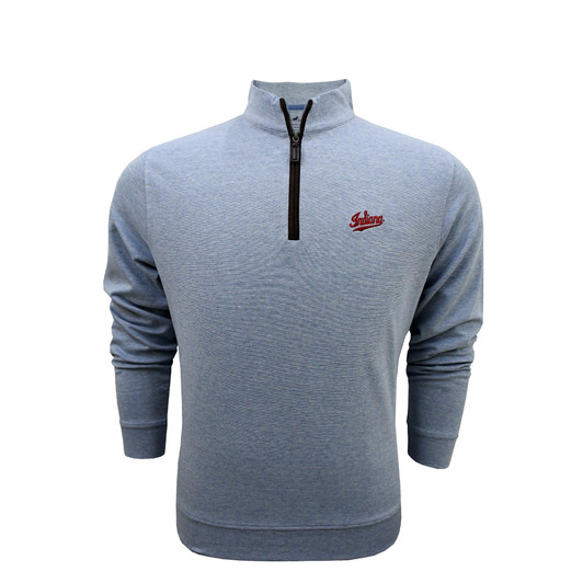 Indiana Hoosiers Everest Blue Suede Zip Cotton Pullover