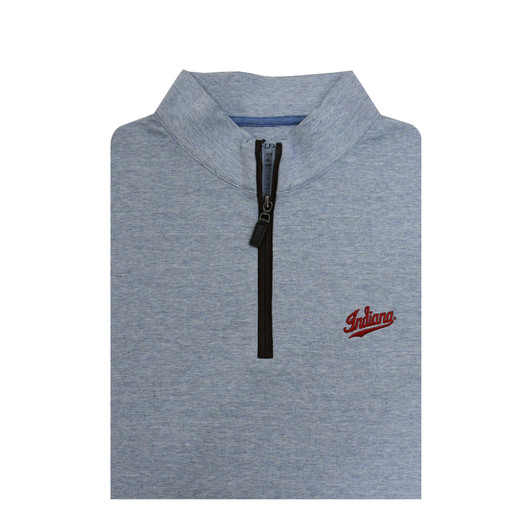 Indiana Hoosiers Everest Blue Suede Zip Cotton Pullover