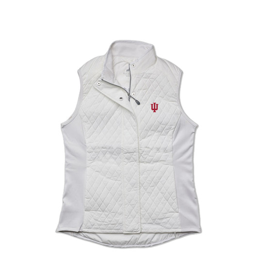 Indiana Hoosiers Stemmons Women’s Full Zip Quilted Vest - White
