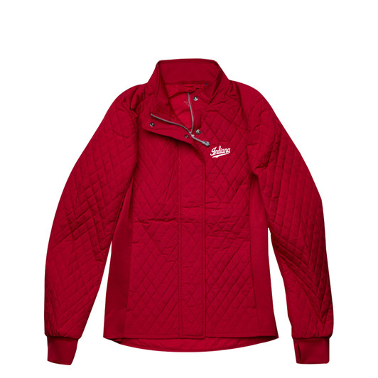 Indiana Hoosiers Script Crimson Full Zip Quilted Jacket - Women's