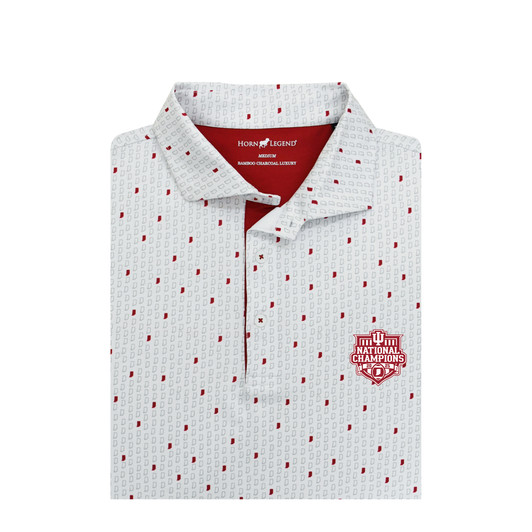 Indiana Hoosiers 2025 National Champions White Micro State Print Polo