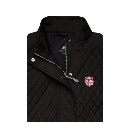 Indiana Hoosiers 2025 National Champions Black Full Zip Quilted Vest - Women's
