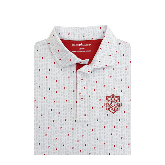 Indiana Hoosiers 2025 National Champions White Micro State Custom Print Polo