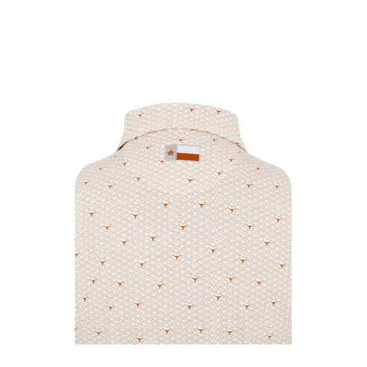 Texas Longhorns White Micro Steerhead and State Print Polo