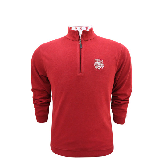 Indiana Hoosiers 2025 National Champions Crimson Heathered Custom Trim Pullover