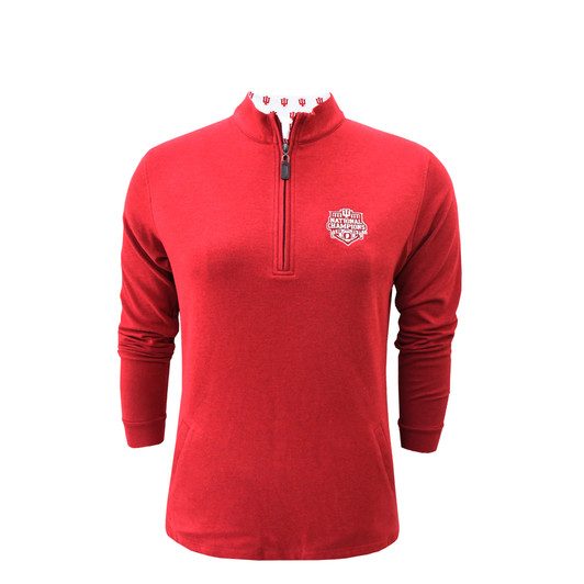 Indiana Hoosiers 2025 National Champions Crimson Heathered - Women's Custom Trim Pullover