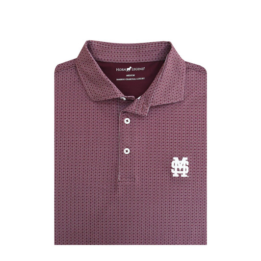 Mississippi State M over S Baseball Logo Maroon Beaumont Polo