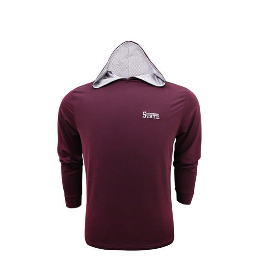 Mississippi State Baseball Logo Maroon Custom Trim Aztec Print Hoodie