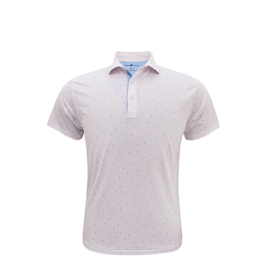 Alabama Micro State Polo - White with Rose Quartz & Light Blue