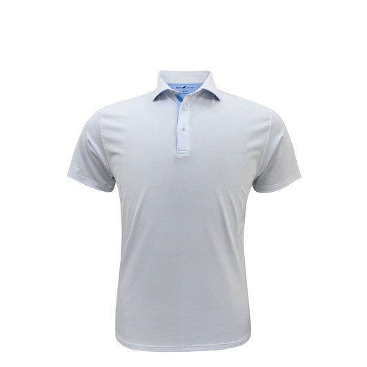 Dot Performance Polo - White with Light Blue