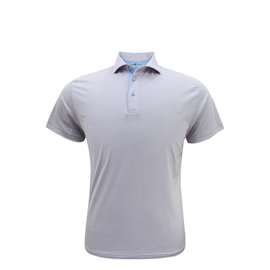 Particolored Gingham Performance Polo - Rose Quartz & Light Blue
