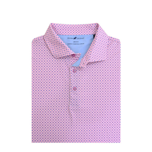 Kaleidoscope Performance Polo - Rose Quartz with Light Blue