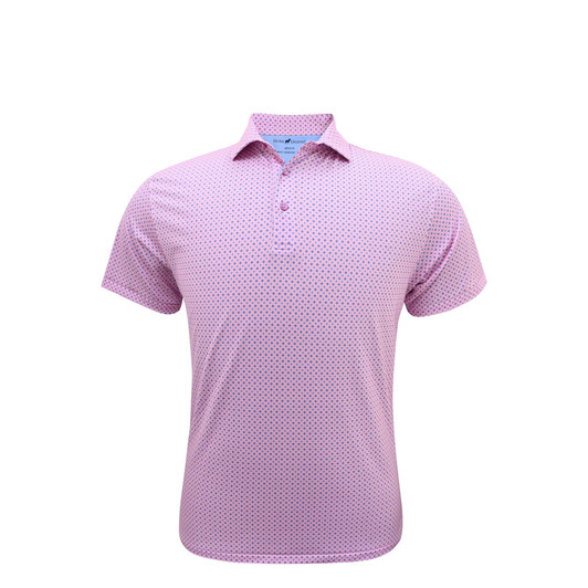 Kaleidoscope Performance Polo - Rose Quartz with Light Blue